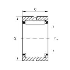 滾針軸承 NCS3624, 機加工滾道，根據(jù) ABMA 18.2 - 1982，英制