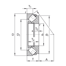 推力調(diào)心滾子軸承 29244-E1-MB, 根據(jù) DIN 728/ISO 104 標(biāo)準(zhǔn)的主要尺寸，單向，可分離
