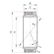 大的關(guān)節(jié)軸承 GE710-DW, 根據(jù) DIN ISO 12 240-1 標(biāo)準(zhǔn)，免維護(hù)