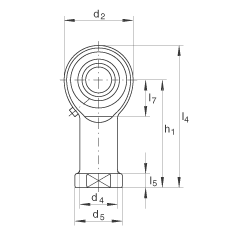 桿端軸承 GIKR30-PB, 根據(jù) DIN ISO 12 240-4 標準，帶右旋內螺紋，需維護