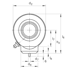 液壓桿端軸承 GK40-DO, 根據(jù) DIN ISO 12 240 標(biāo)準(zhǔn)，帶焊接面，需維護(hù)