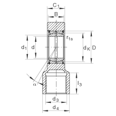 液壓桿端軸承 GIHRK90-DO, 根據(jù) DIN ISO 12 240-4 標(biāo)準(zhǔn)，帶右旋螺紋夾緊裝置，需維護(hù)