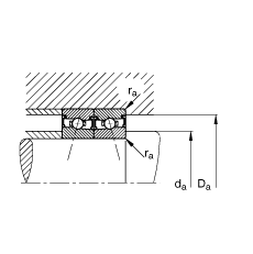 主軸軸承 HSS71907-C-T-P4S, 調節，成對安裝，接觸角 α = 15°，兩側唇密封，非接觸，加嚴公差