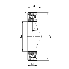 主軸軸承 HS7006-E-T-P4S, 調節，成對或單元安裝，接觸角 α = 25°，限制公差