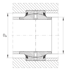 關(guān)節(jié)軸承 GE60-HO-2RS, 根據(jù) DIN ISO 12 240-1 標(biāo)準(zhǔn), 需維護(hù)，兩側(cè)唇密封