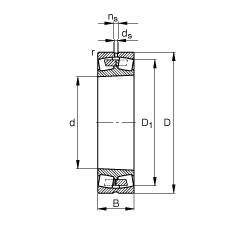 調心滾子軸承 22256-B-K-MB, 根據 DIN 635-2 標準的主要尺寸, 錐孔，錐度 1:12